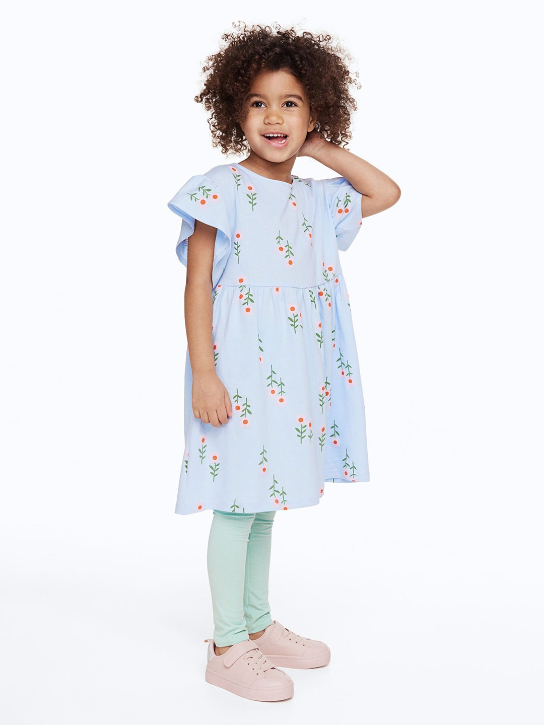 

H&M Girls 2-Piece Dress and Leggings Set, Blue