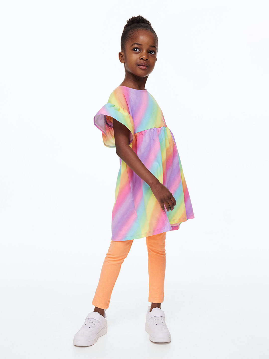 

H&M Girls 2-Piece Dress and Leggings Set, Orange
