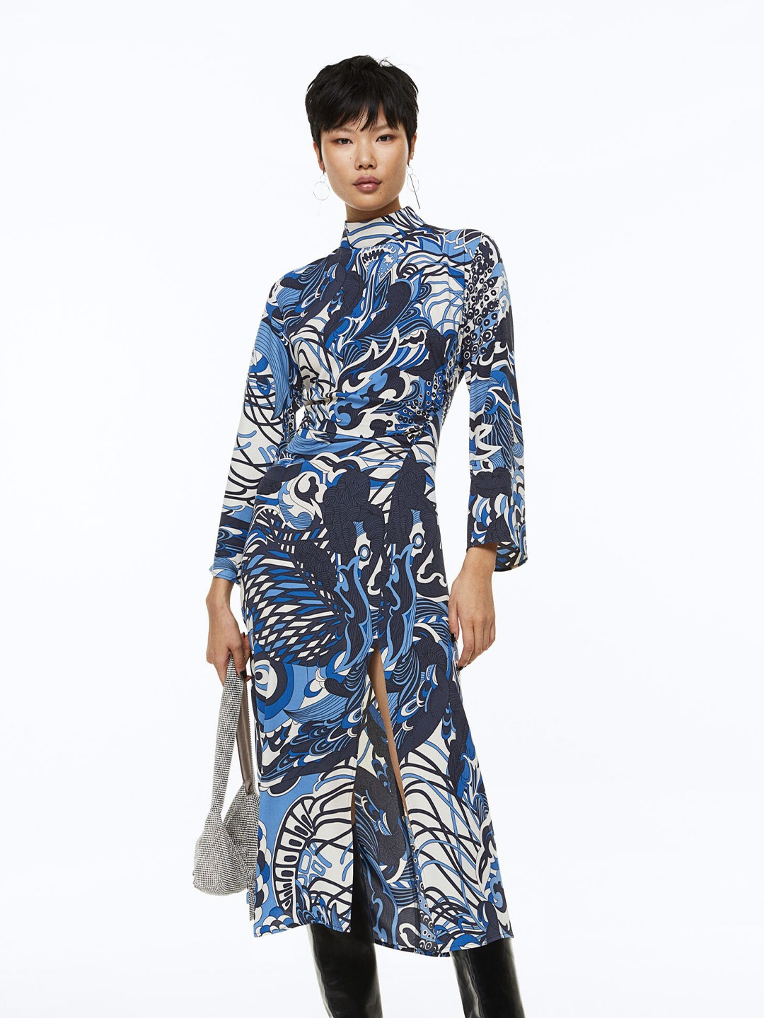 

H&M Women Gathered Dress, Blue