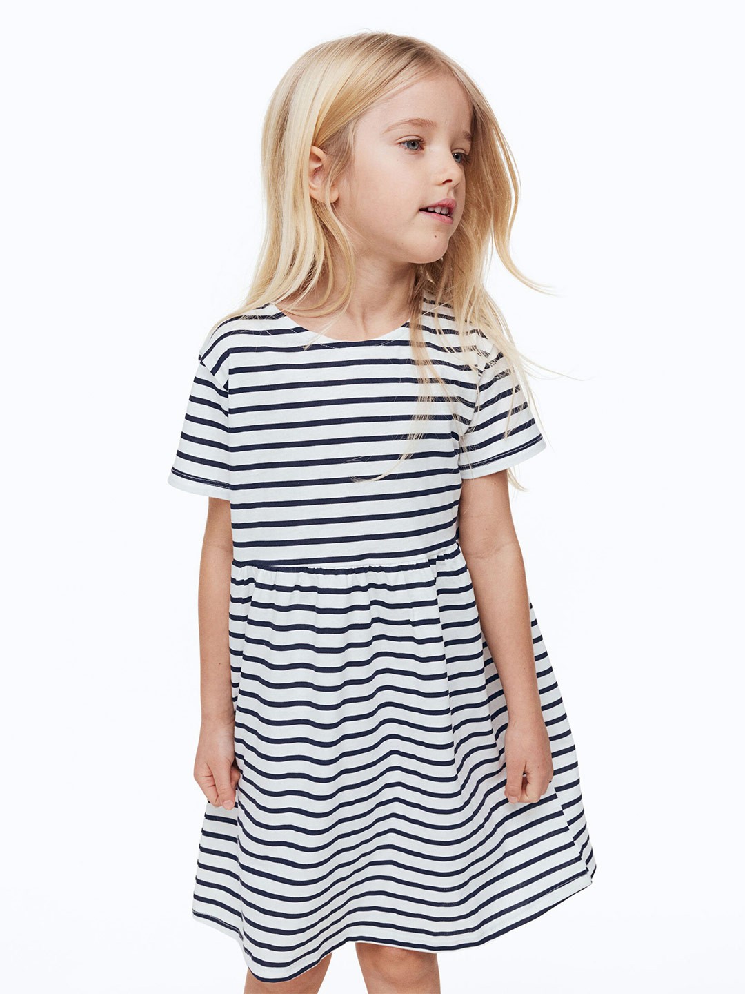 

H&M Girls Cotton Jersey Dress, Blue