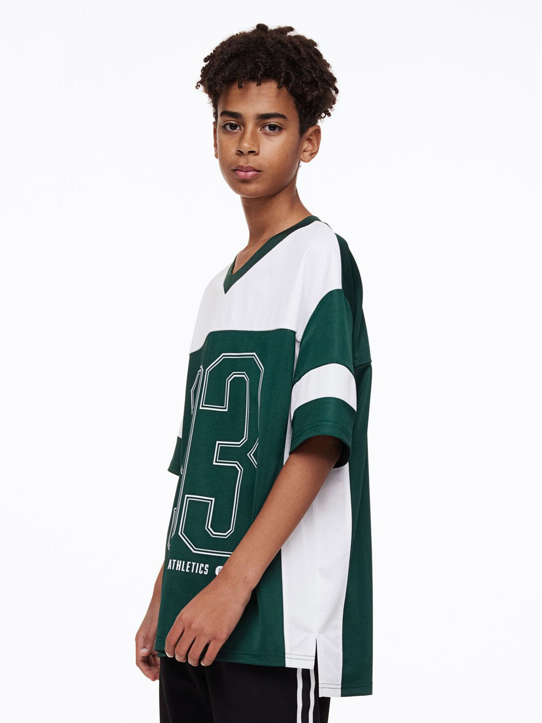 

H&M Boys Oversized Mesh T-Shirt, Green