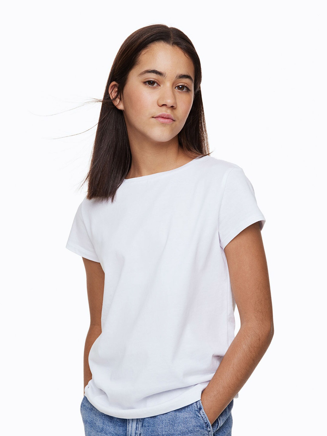 

H&M Girls 5-Pack Cotton T-Shirts, Black