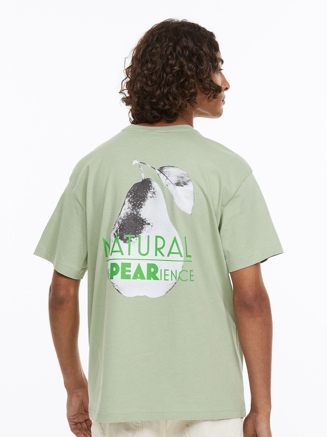 

H&M Men Relaxed Fit Printed T-shirt, Sea green