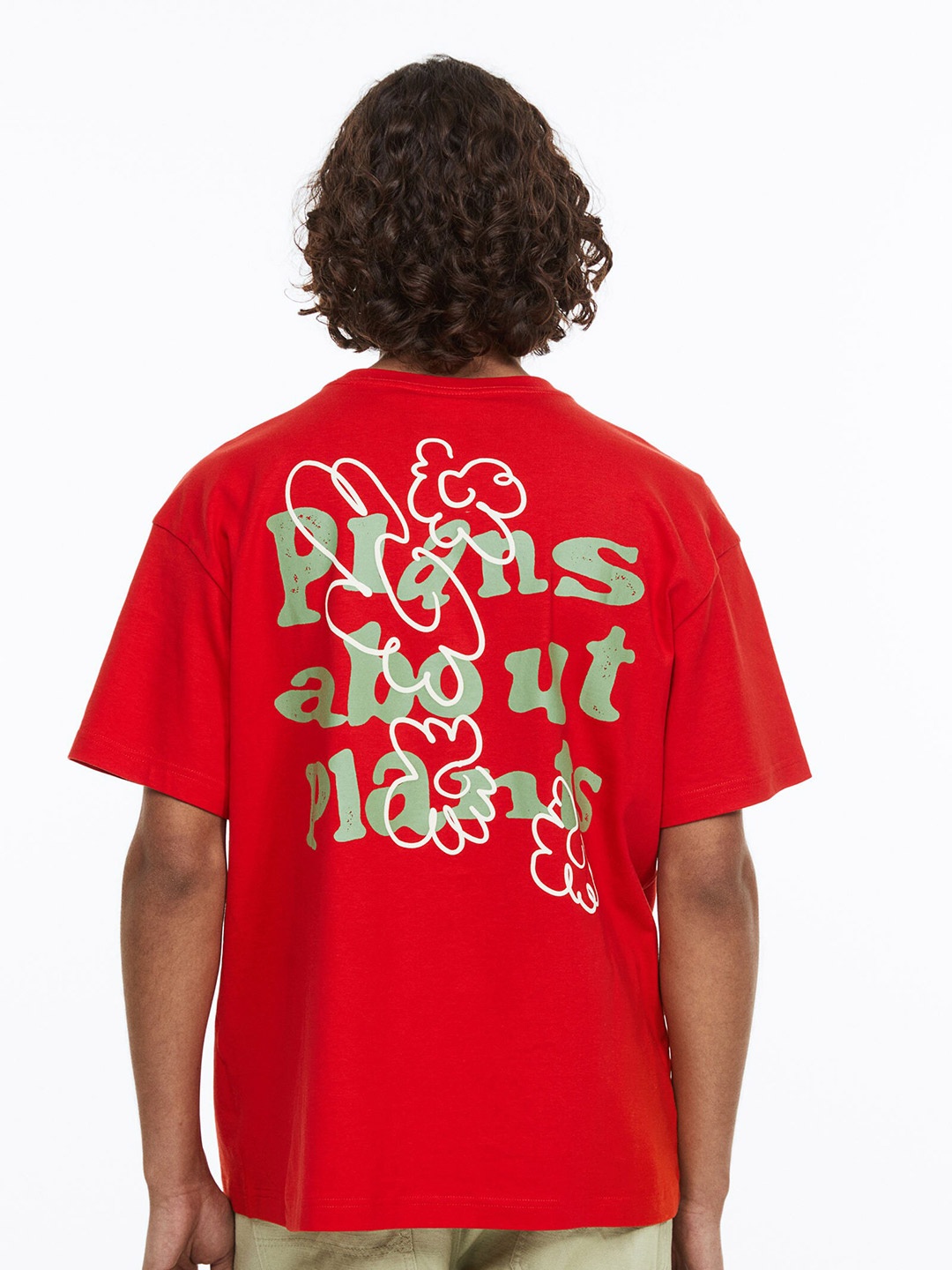 

H&M Men Relaxed Fit Printed T-shirt, Red
