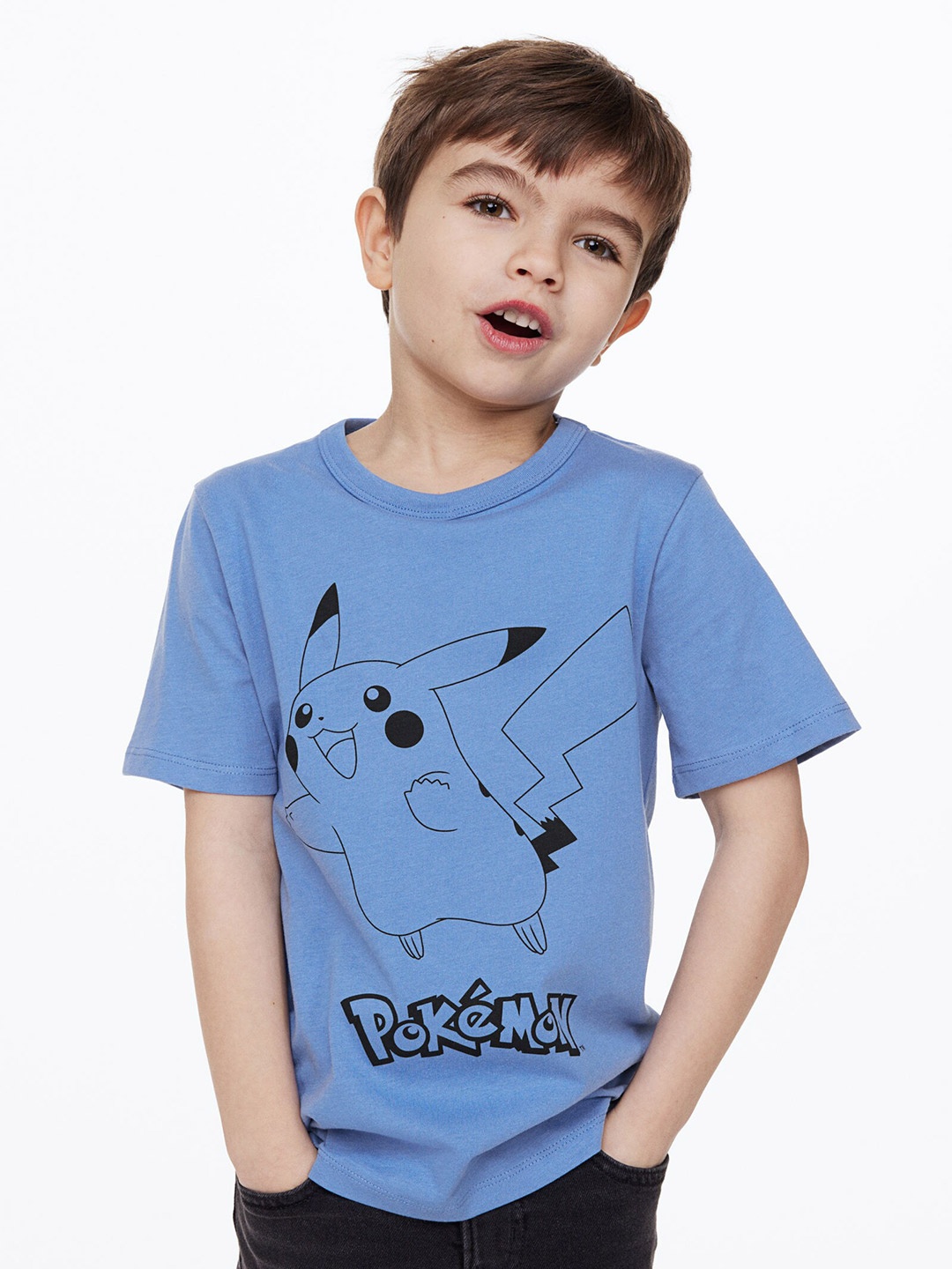 

H&M Boys Printed Cotton T-Shirt, Blue