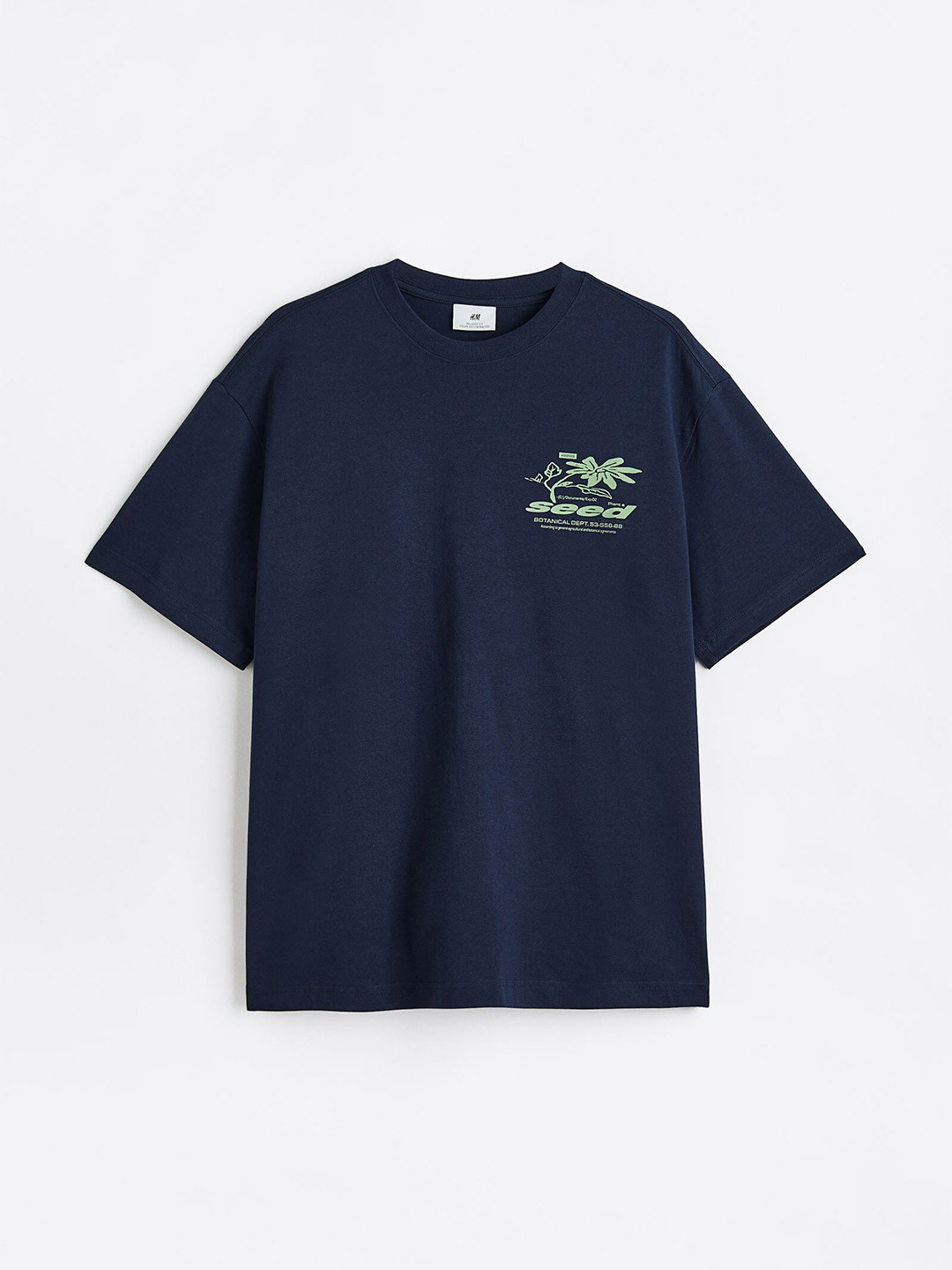 

H&M Men Relaxed Fit Cotton T-shirt, Navy blue