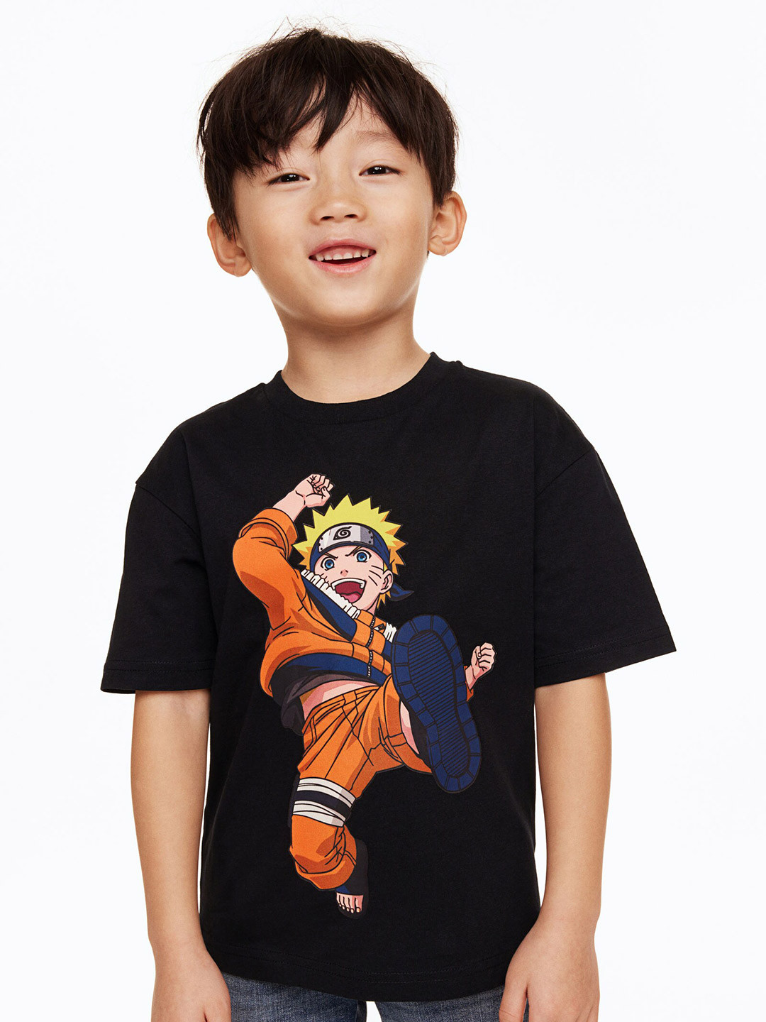

H&M Boys Oversized Printed T-Shirt, Black