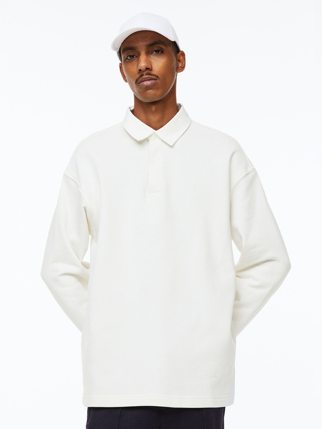 

H&M Men Relaxed Fit Polo Shirt, White