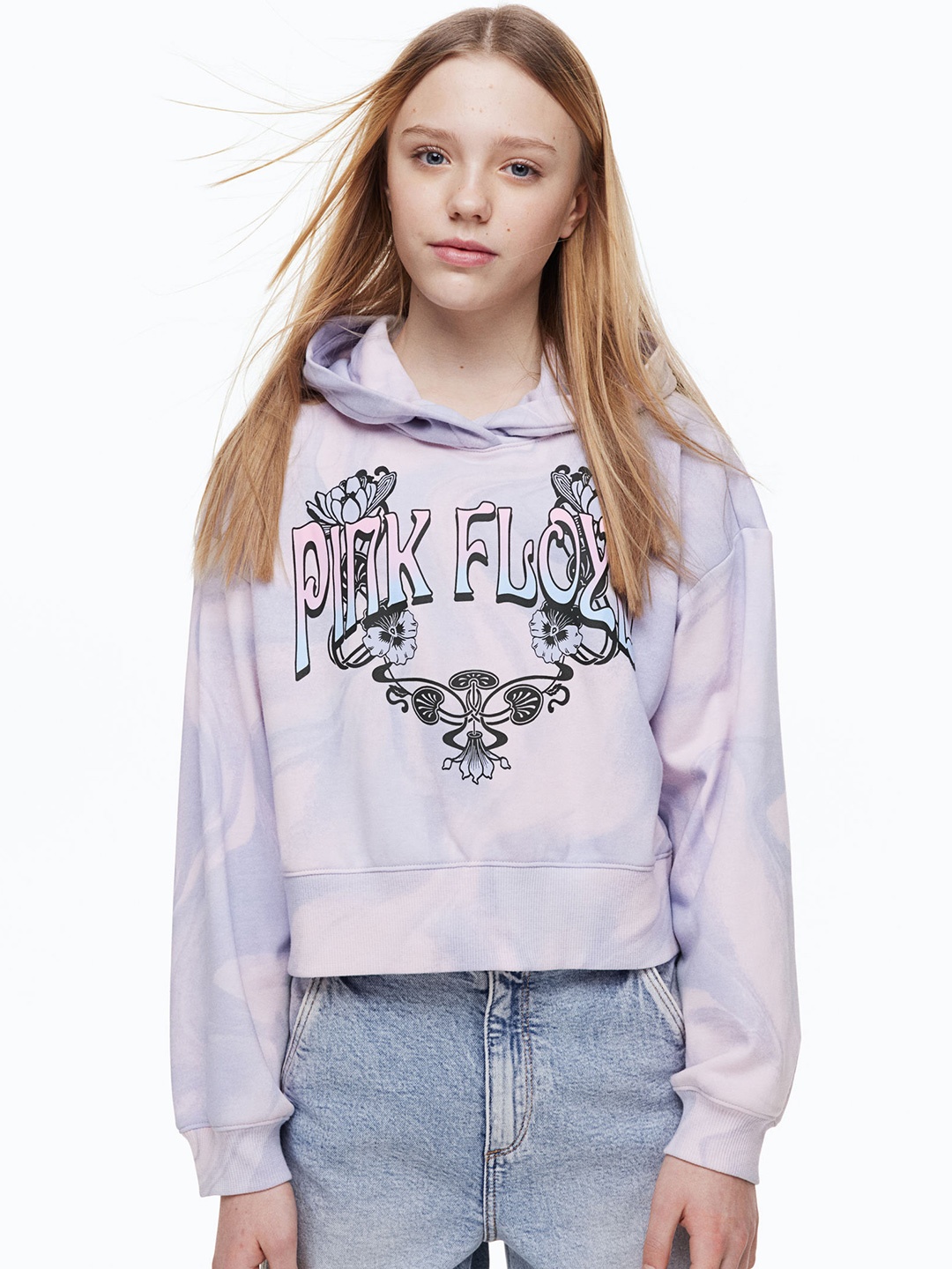 

H&M Girls Printed Hoodie, Purple