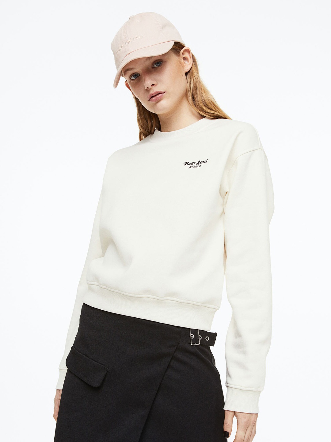 

H&M Women Printed Sweatshirt, White