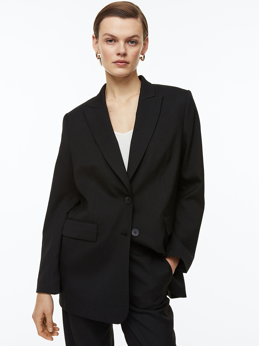 

H&M Women Single-Breasted Blazer, Black