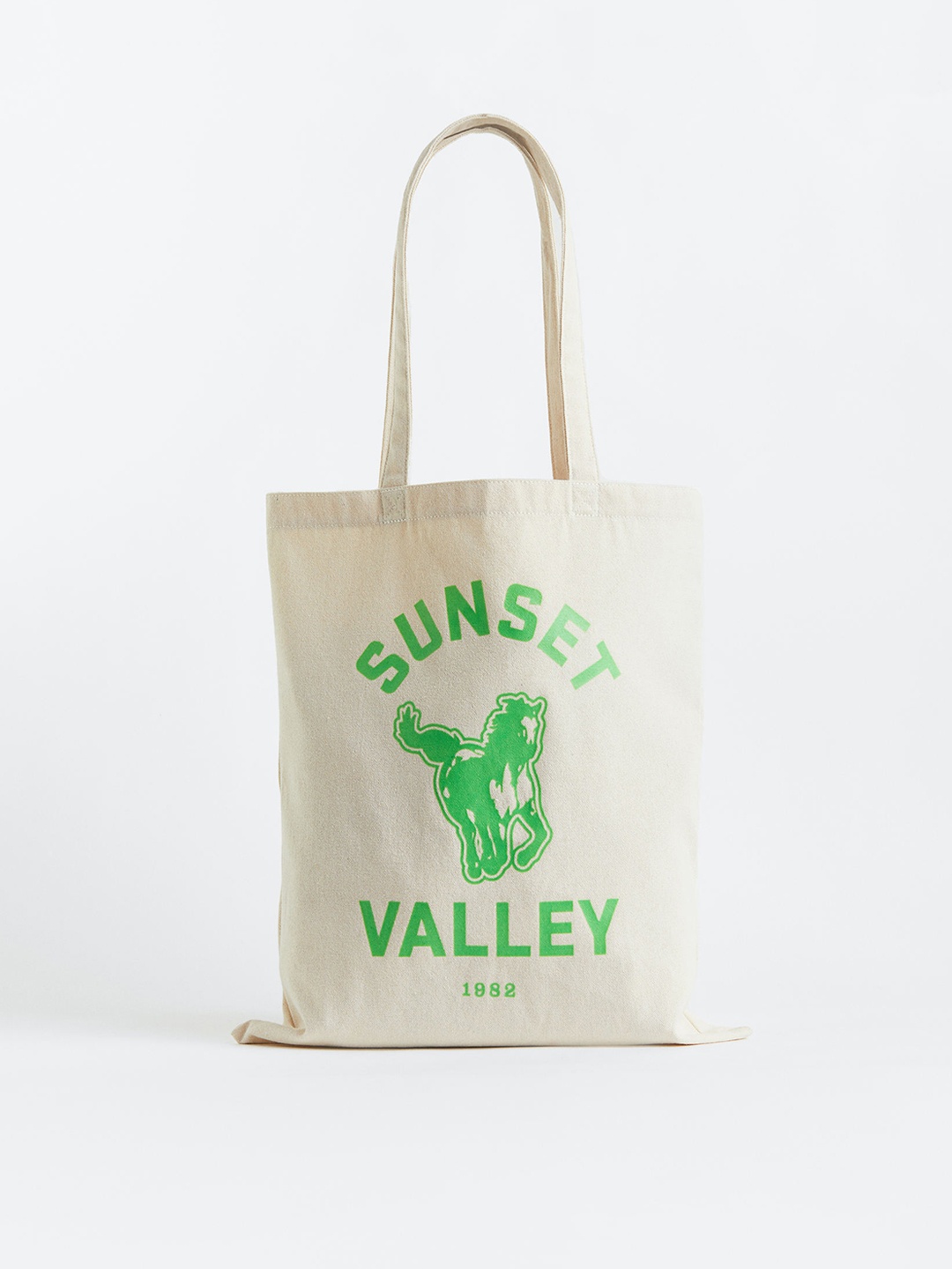 

H&M Printed Canvas Shopper, White