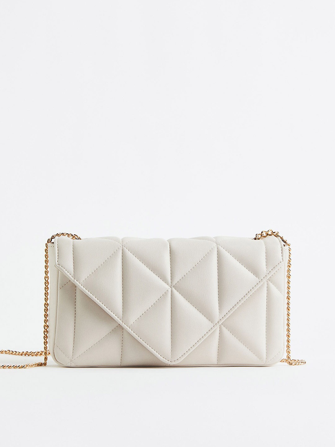 

H&M Women Quilted Shoulder Bag, Beige