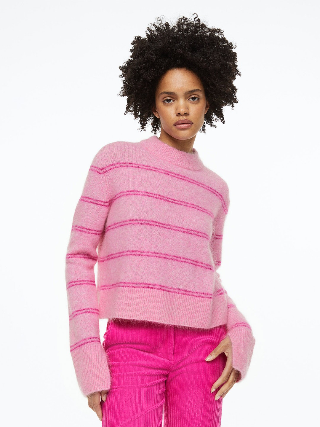 

H&M Women Mohair-Blend Jumper, Pink