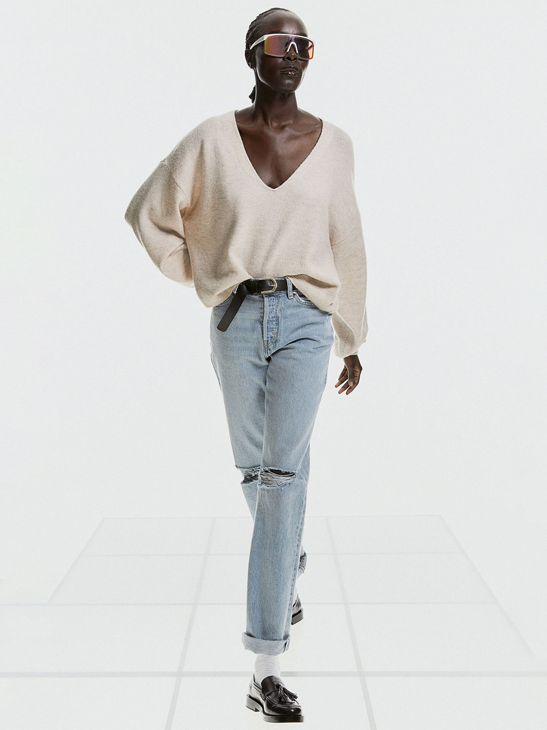 

H&M Women Oversized Jumper, Beige