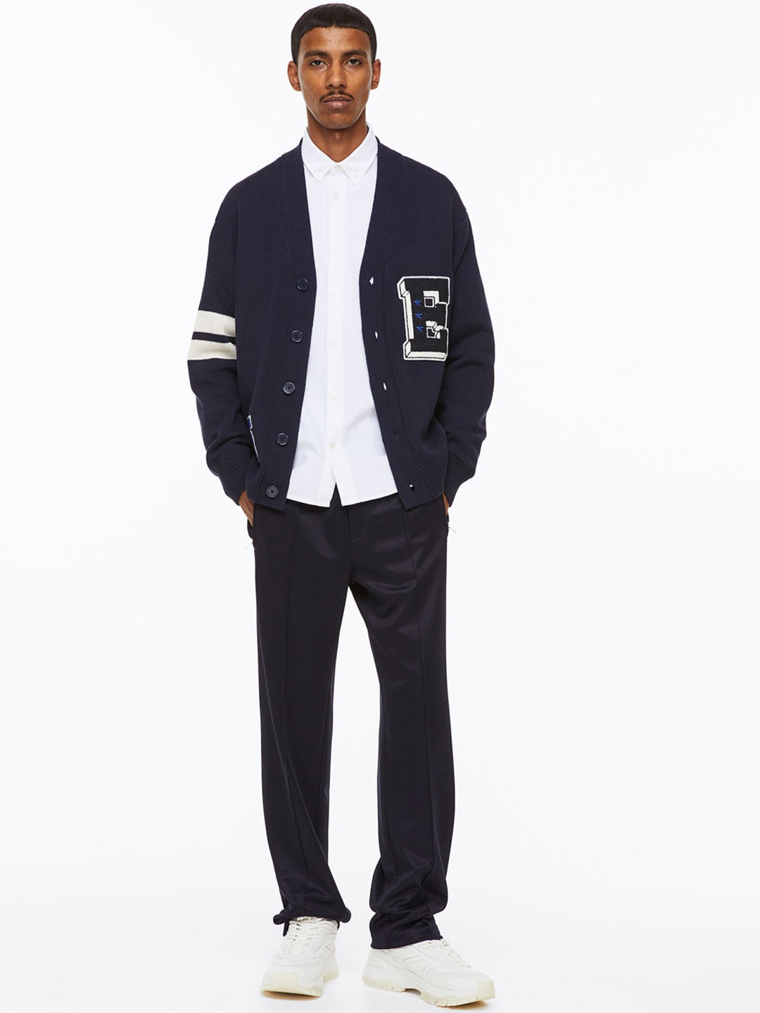 

H&M Men Regular Fit Dressy Joggers, Navy blue