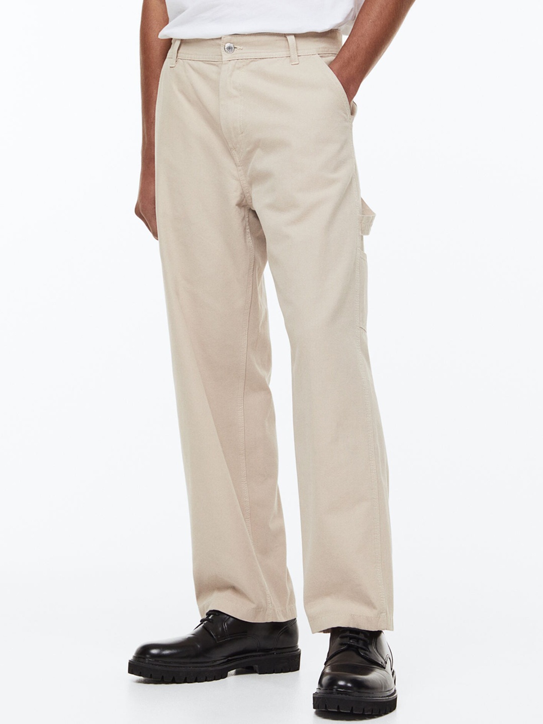 

H&M Men Relaxed Fit Worker Trousers, Beige