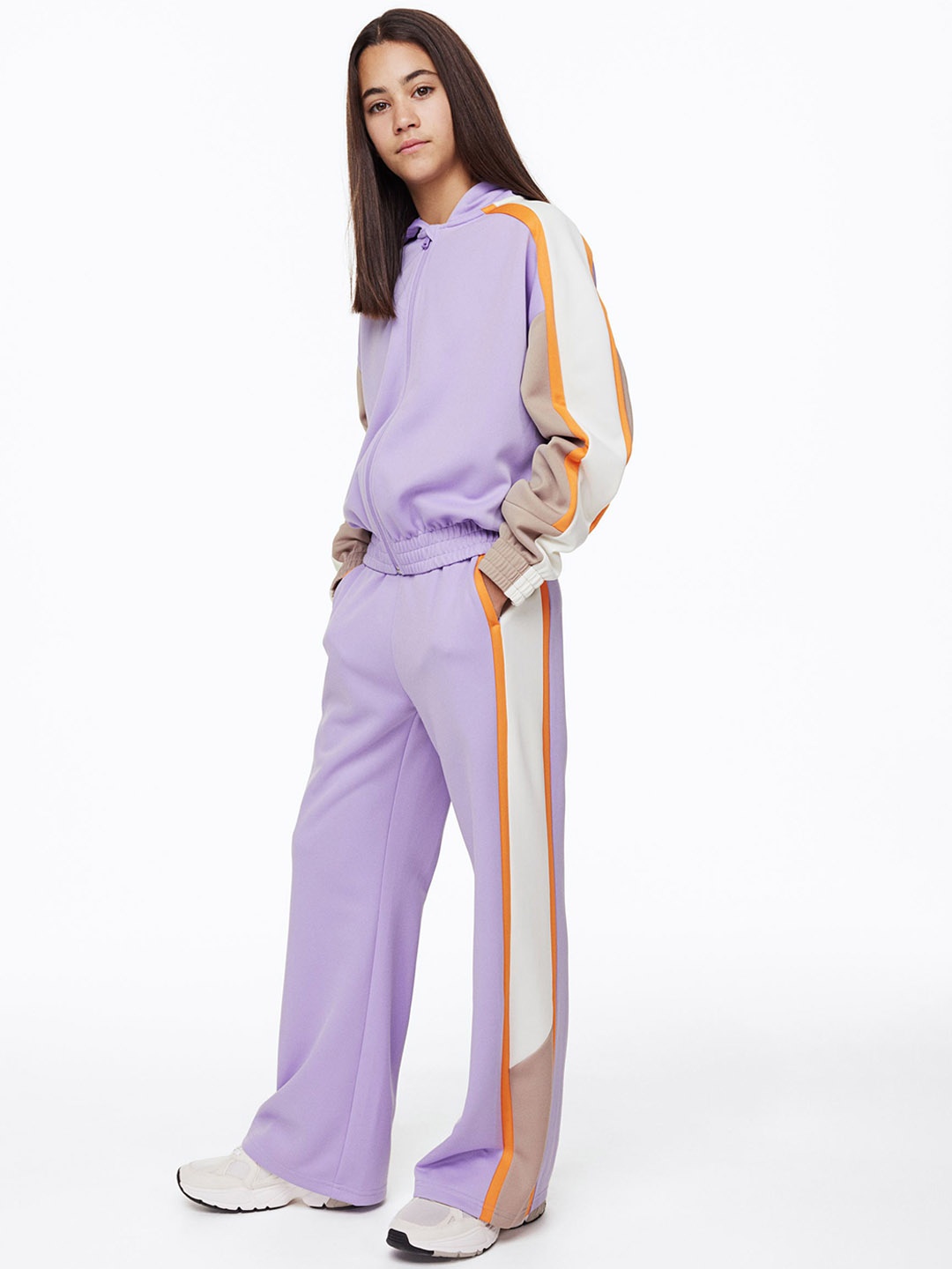

H&M Girls DryMove Wide Track Pants, Lavender