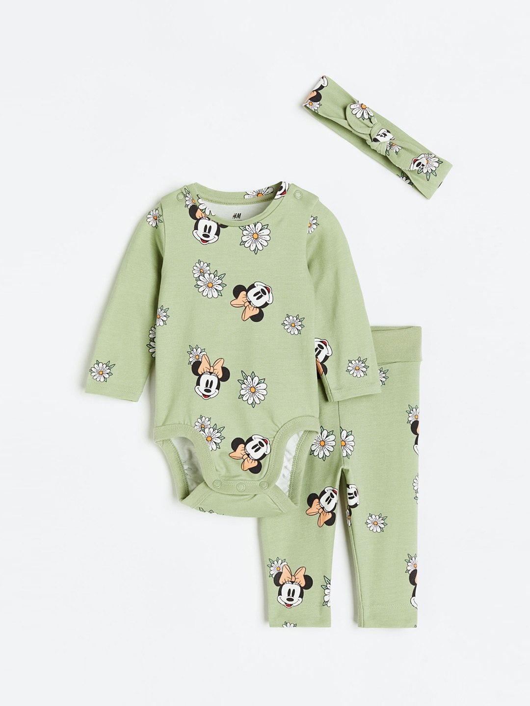 

H&M Infant Girls 3-Piece Jersey Set, Green