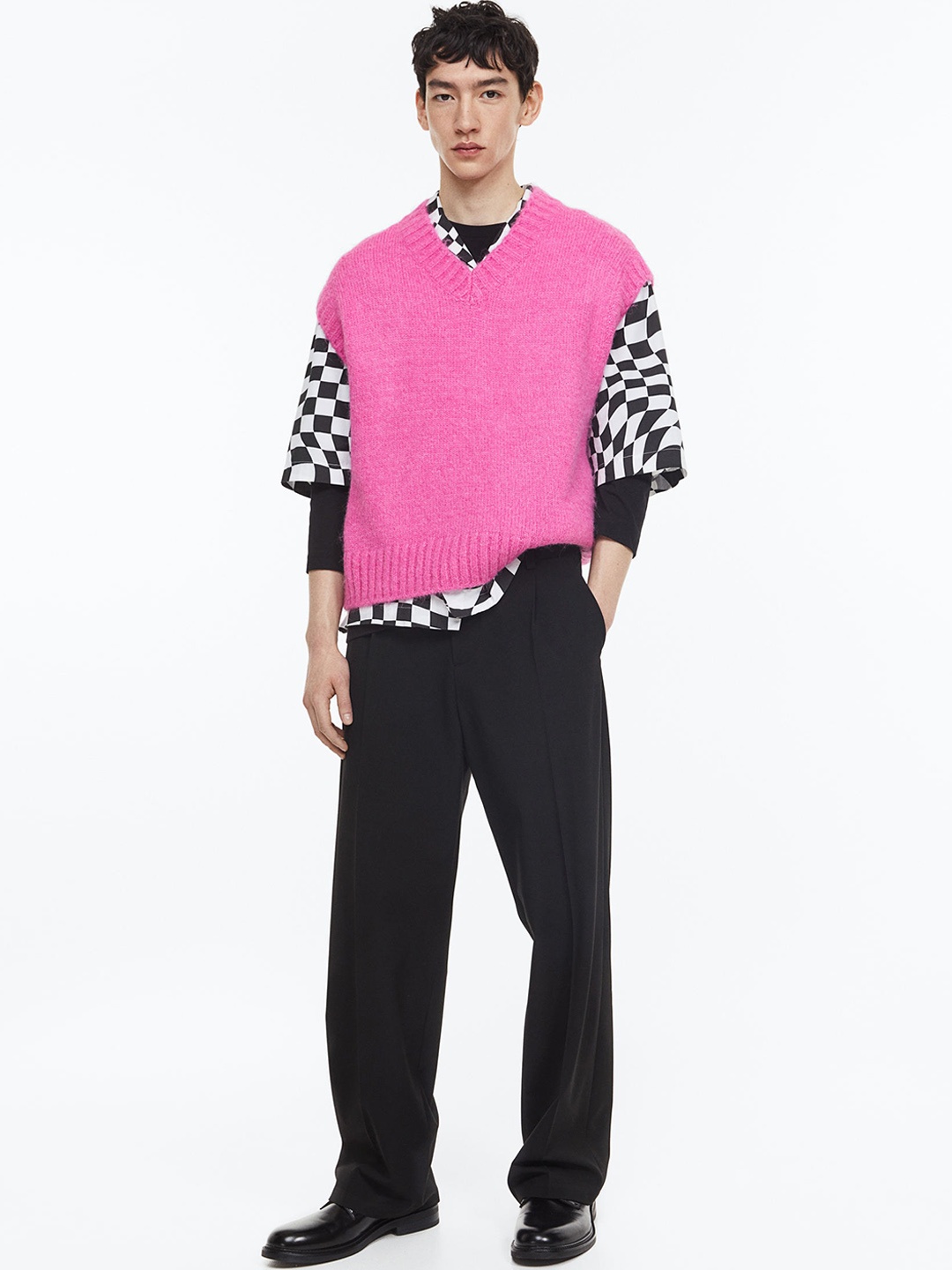 

H&M Men Loose Fit Tailored trousers, Black
