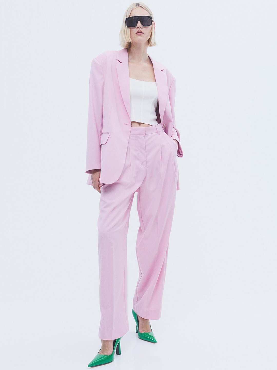 

H&M Women Tailored Trousers, Pink