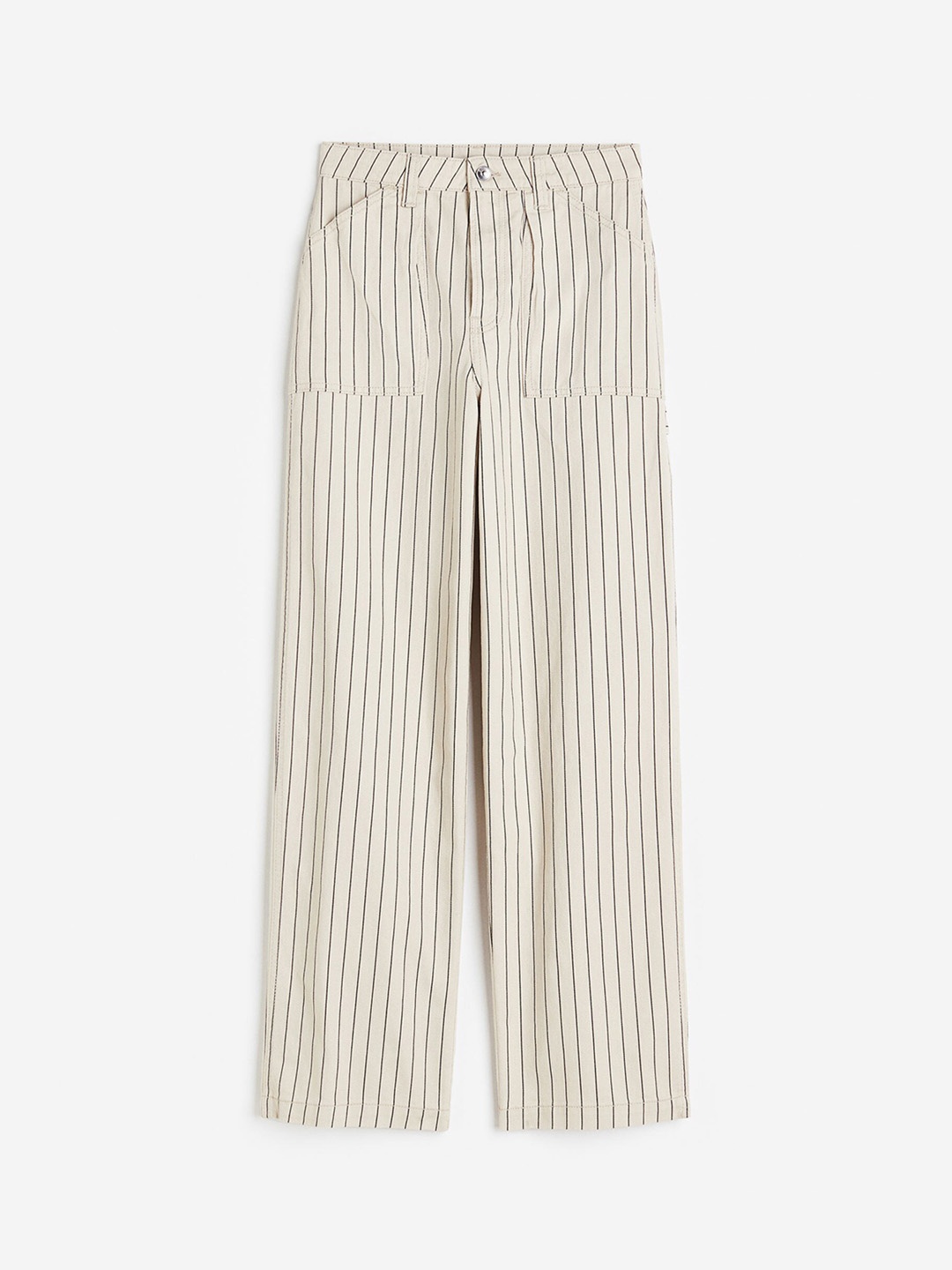 

H&M Women Twill Cargo Trousers, Beige