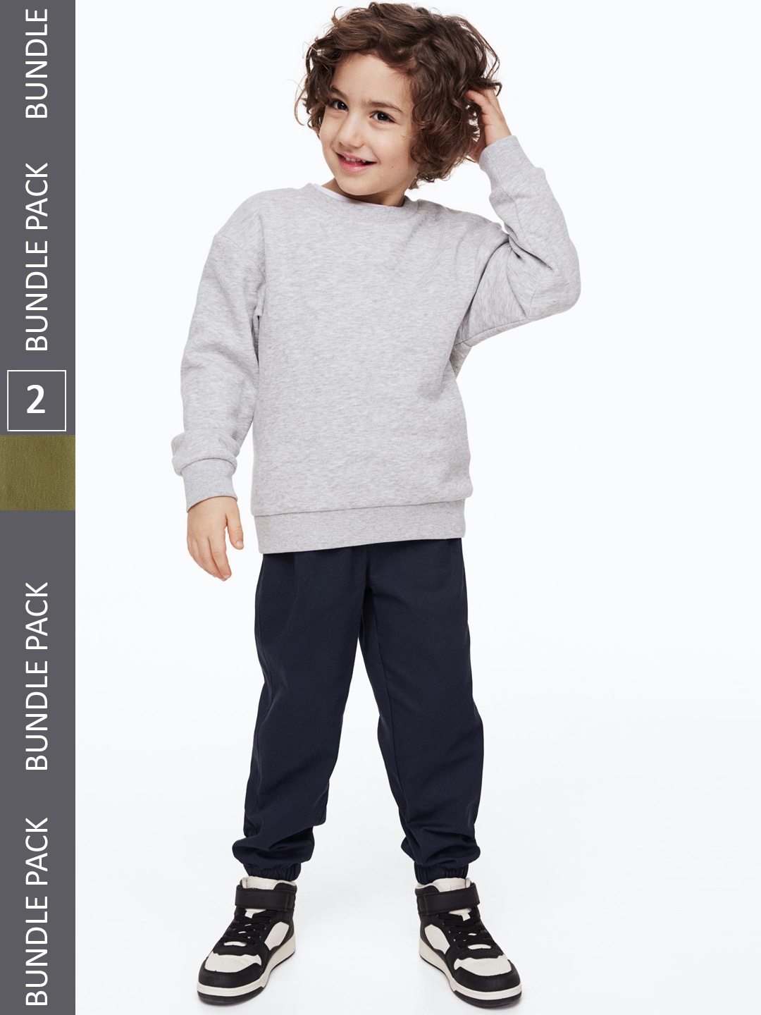 

H&M Boys 2-Pack Twill Joggers, Blue