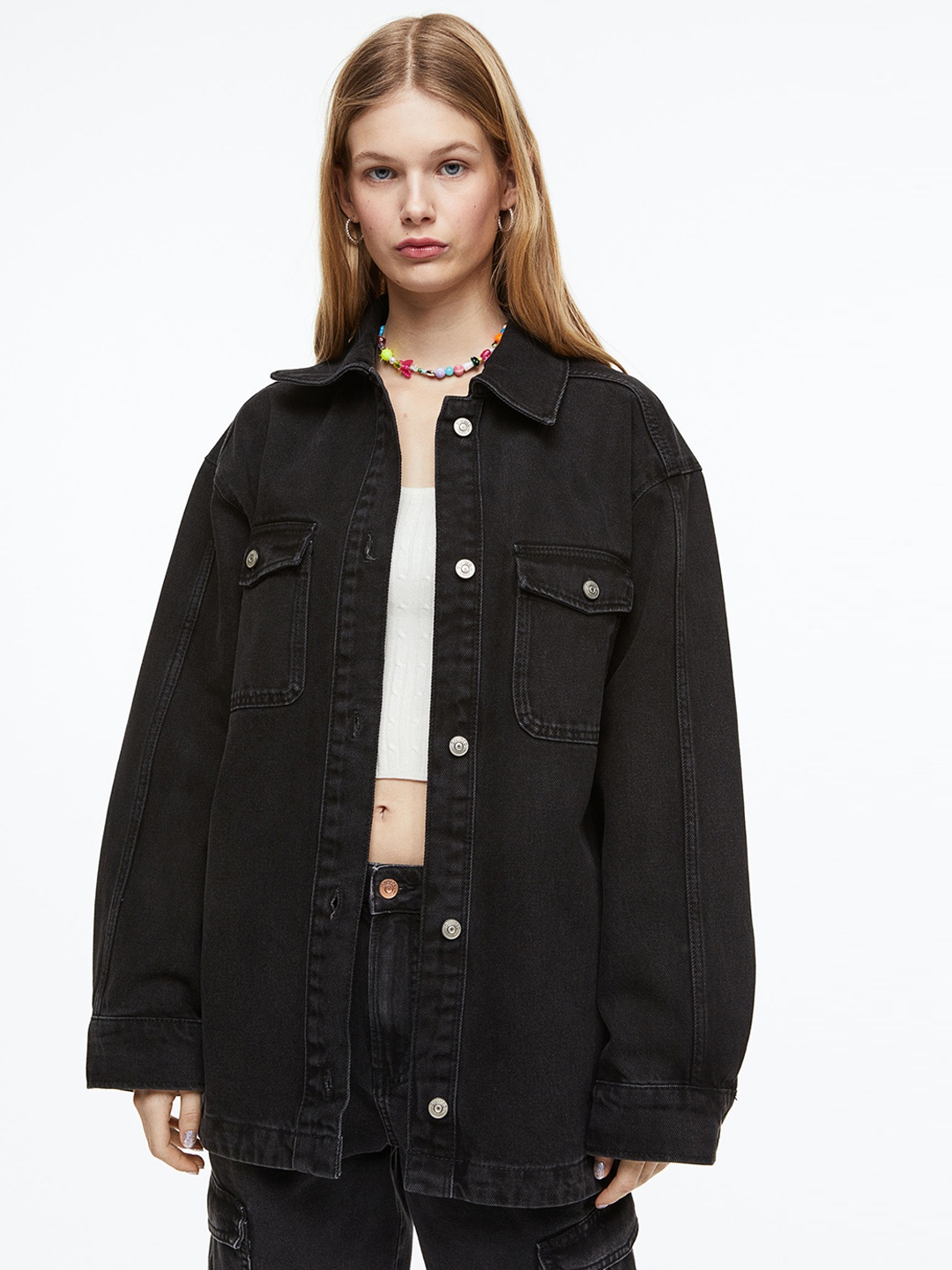 

H&M Women Shacket, Black