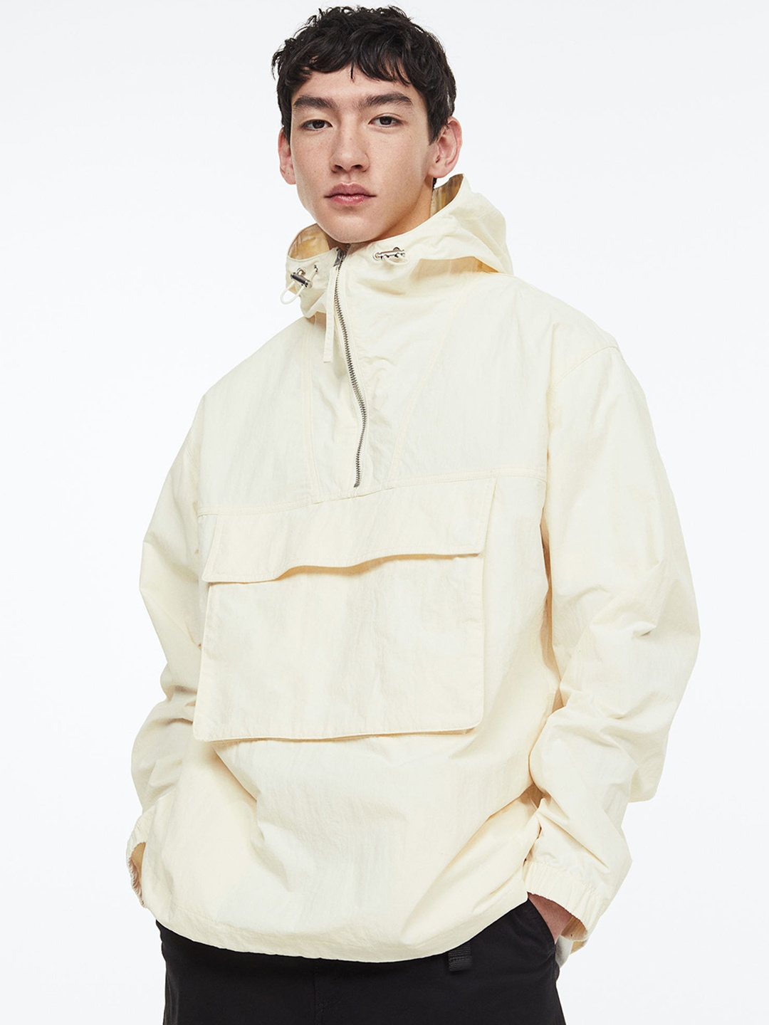 

H&M Men Water-Repellent Popover Jacket, White