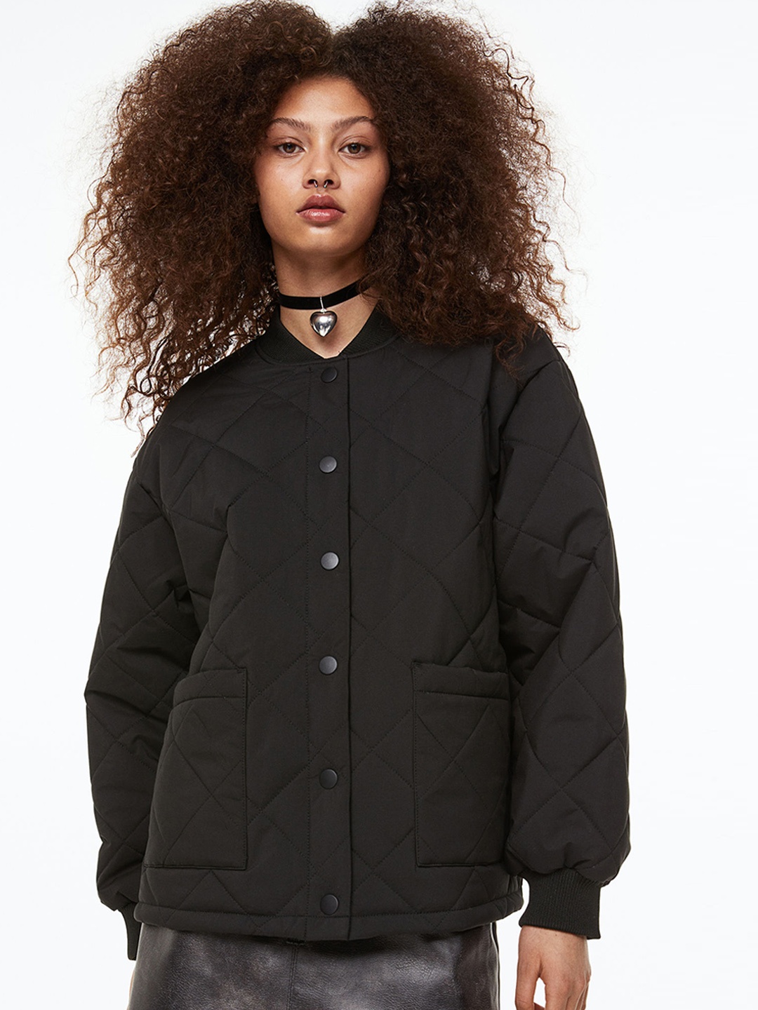 

H&M Quilted Jacket, Black