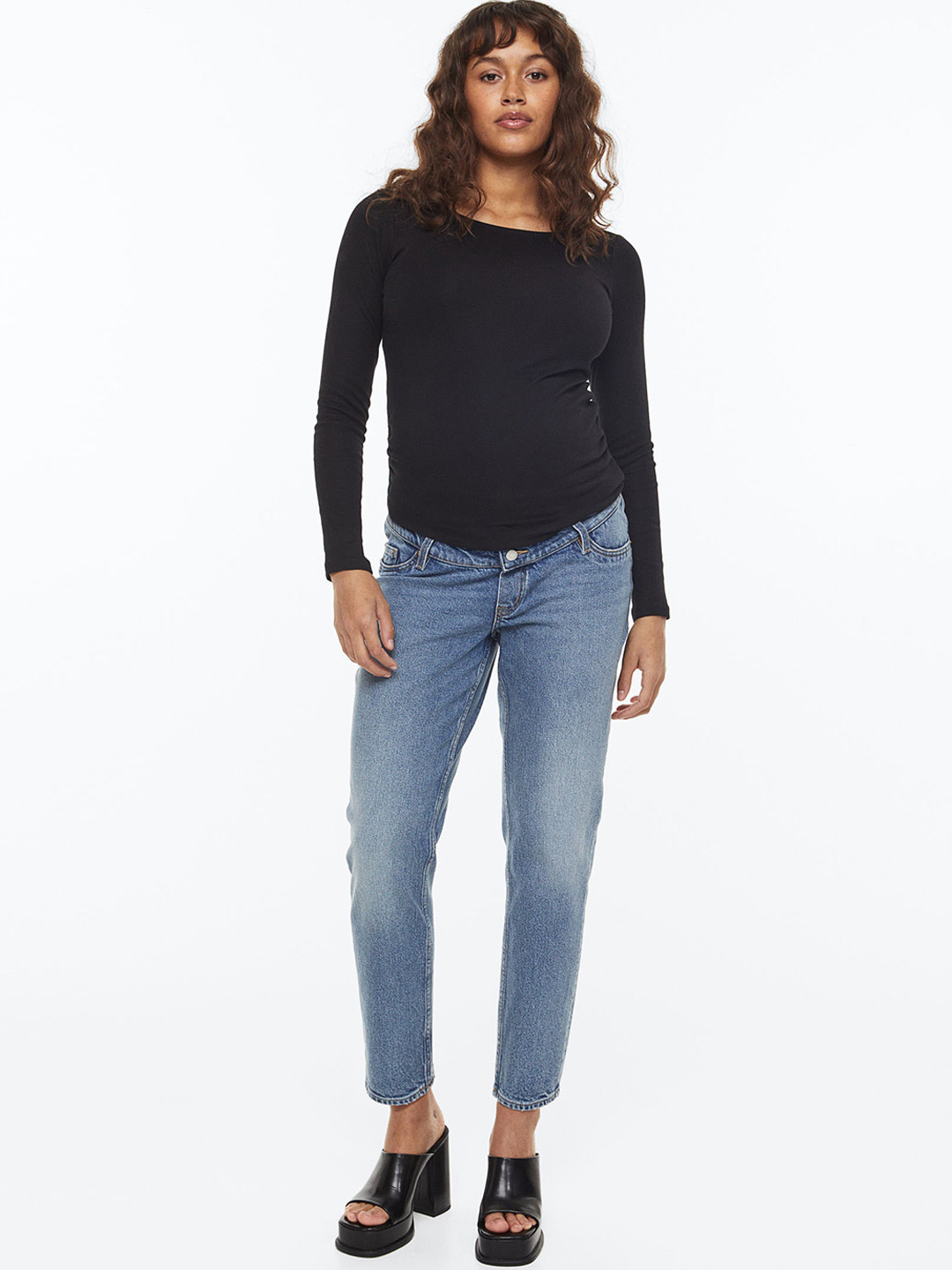 

H&M Women MAMA Slim Ankle Jeans, Blue