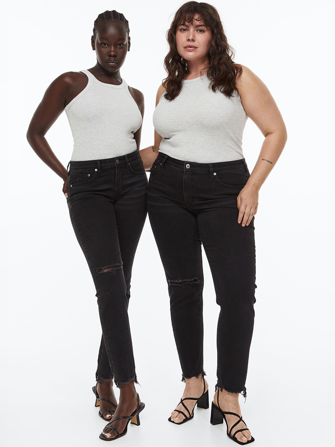 

H&M Women Skinny Ankle Jeans, Black