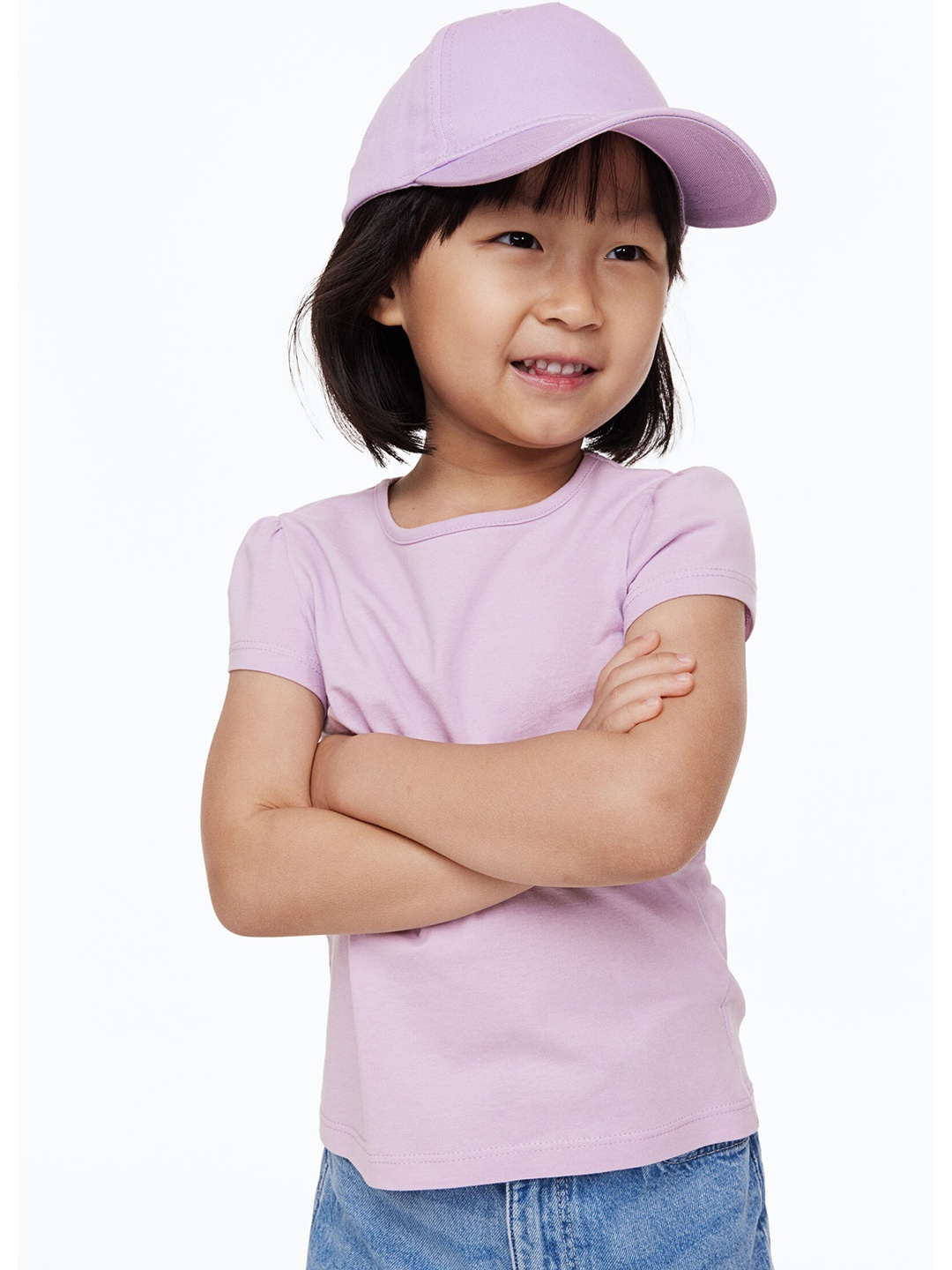 

H&M Girls Pure Cotton Jersey Top, Lavender