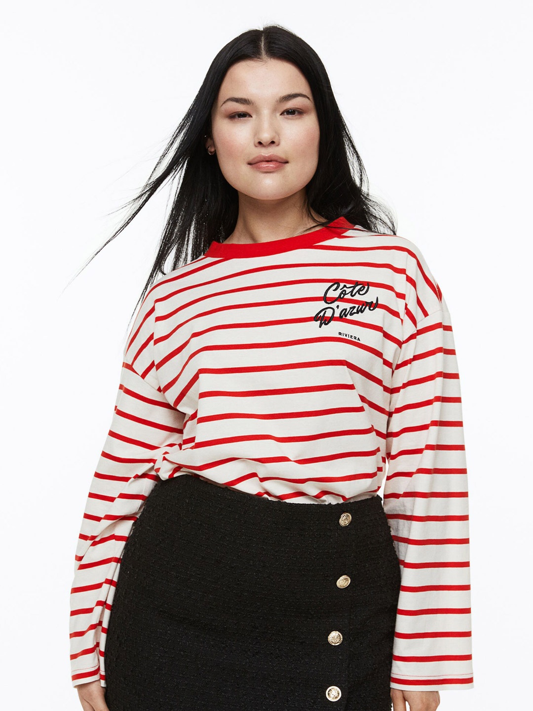 

H&M Oversized Jersey Top, White