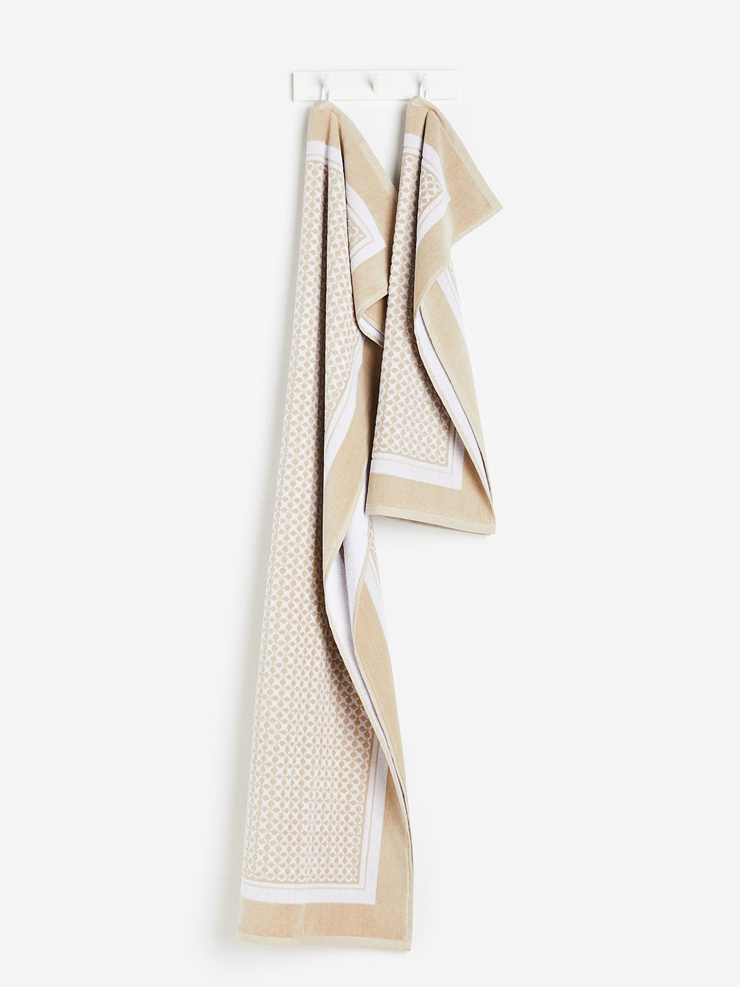 

H&M Beige Jacquard-Patterned Hand Towel