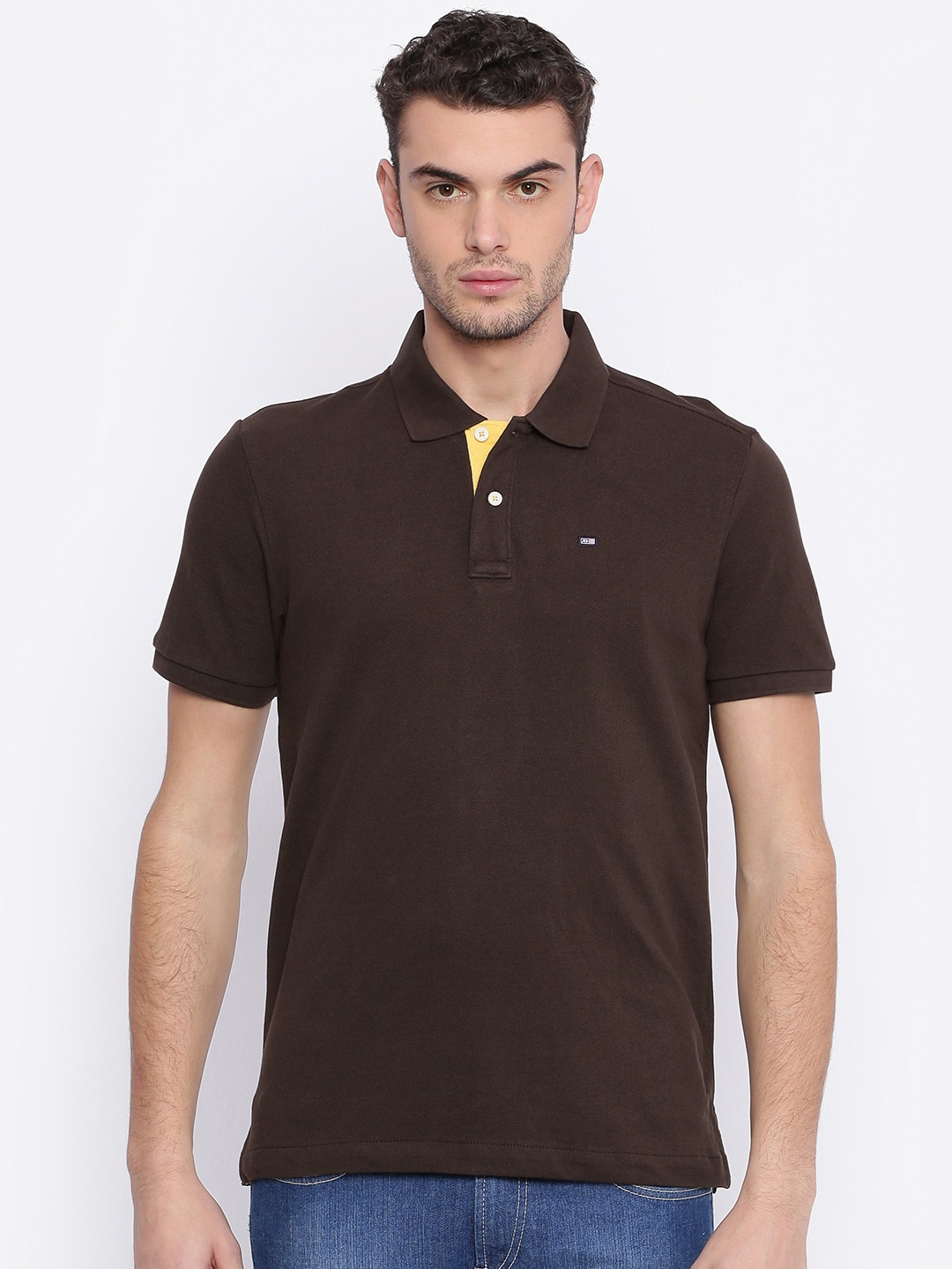 

Arrow Sport Men Brown Solid Polo Collar T-shirt