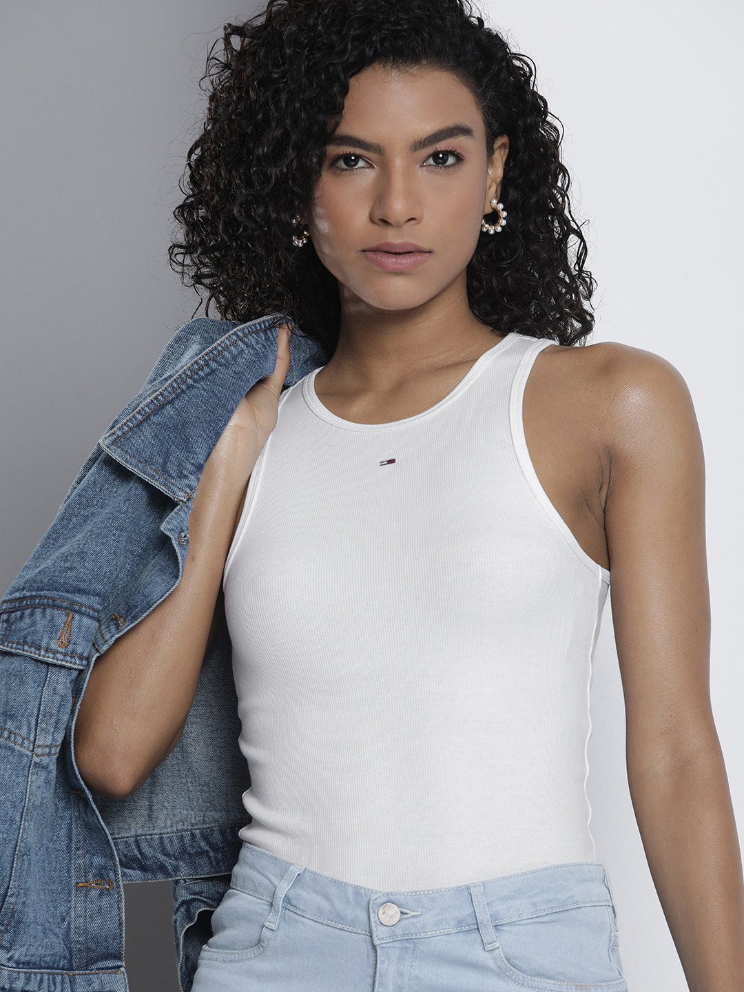 

Tommy Hilfiger Ribbed Slim Fit Tank Top, White