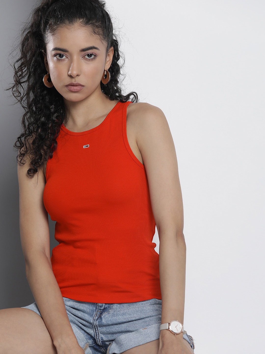 

Tommy Hilfiger Ribbed Slim Fit Tank Top, Red