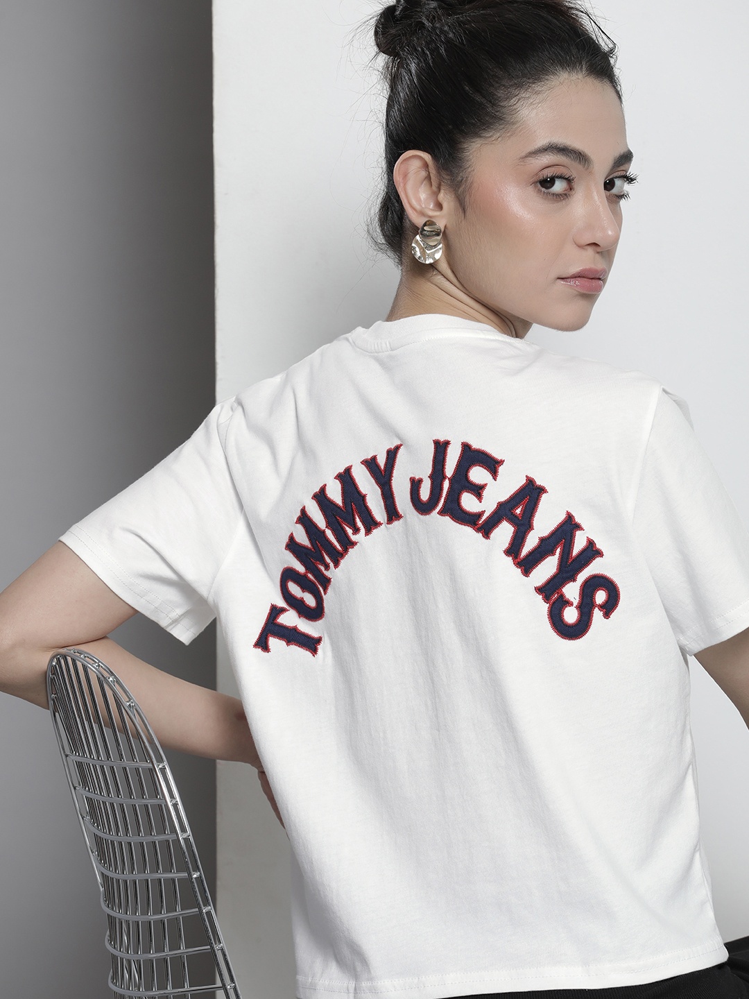 

Tommy Hilfiger Women Brand Logo Pure Cotton Sustainable T-shirt, White