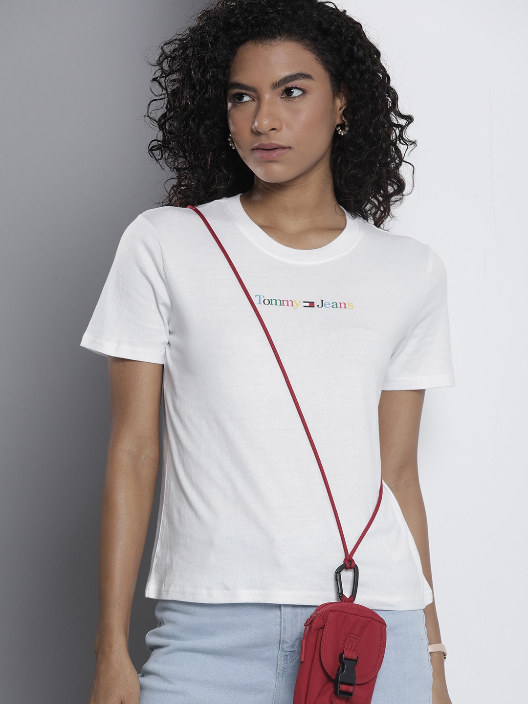 

Tommy Hilfiger Brand Logo Print Detail Pure Cotton T-shirt, White