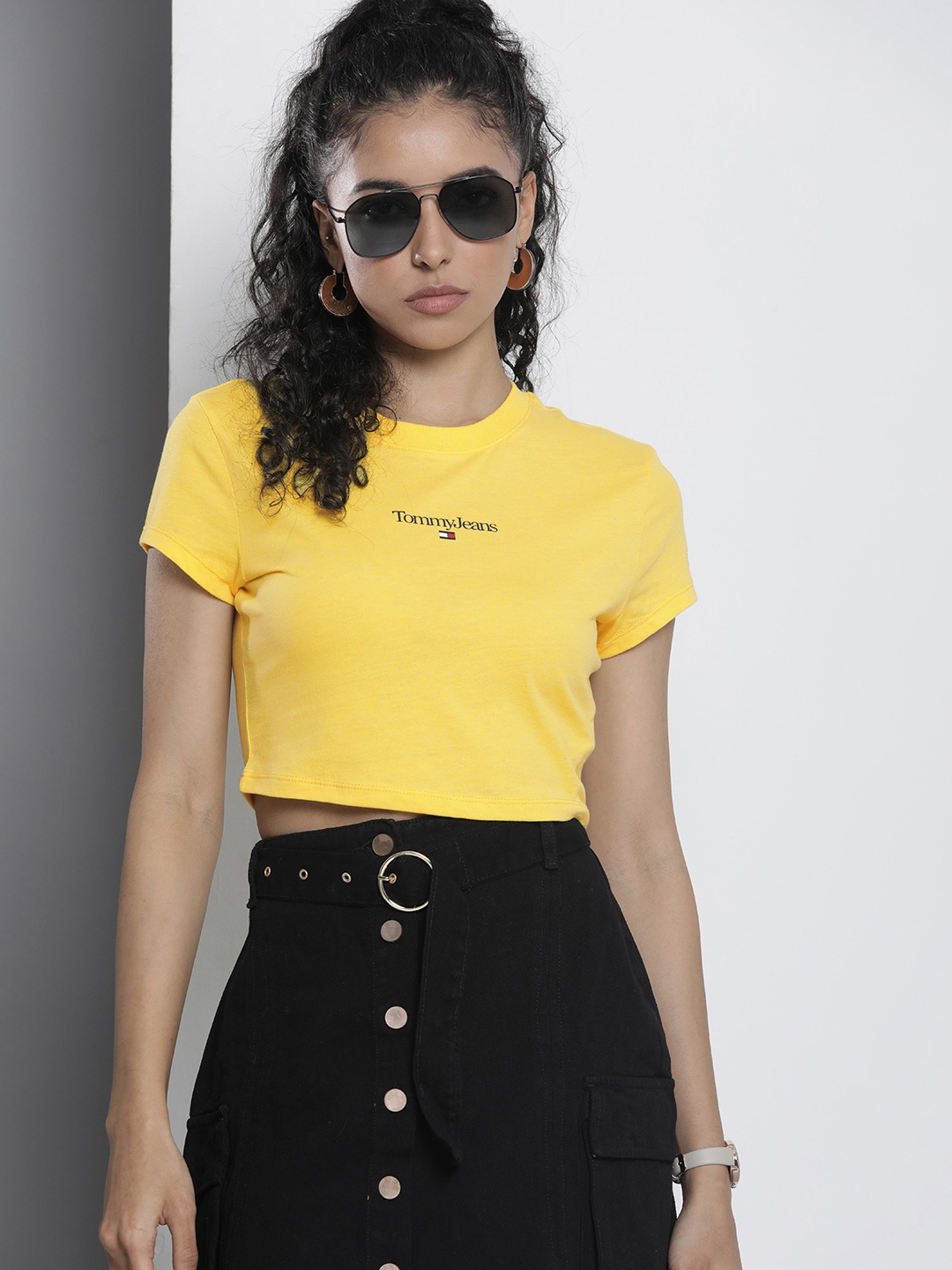 

Tommy Hilfiger Women Brand Logo Printed T-shirt, Yellow