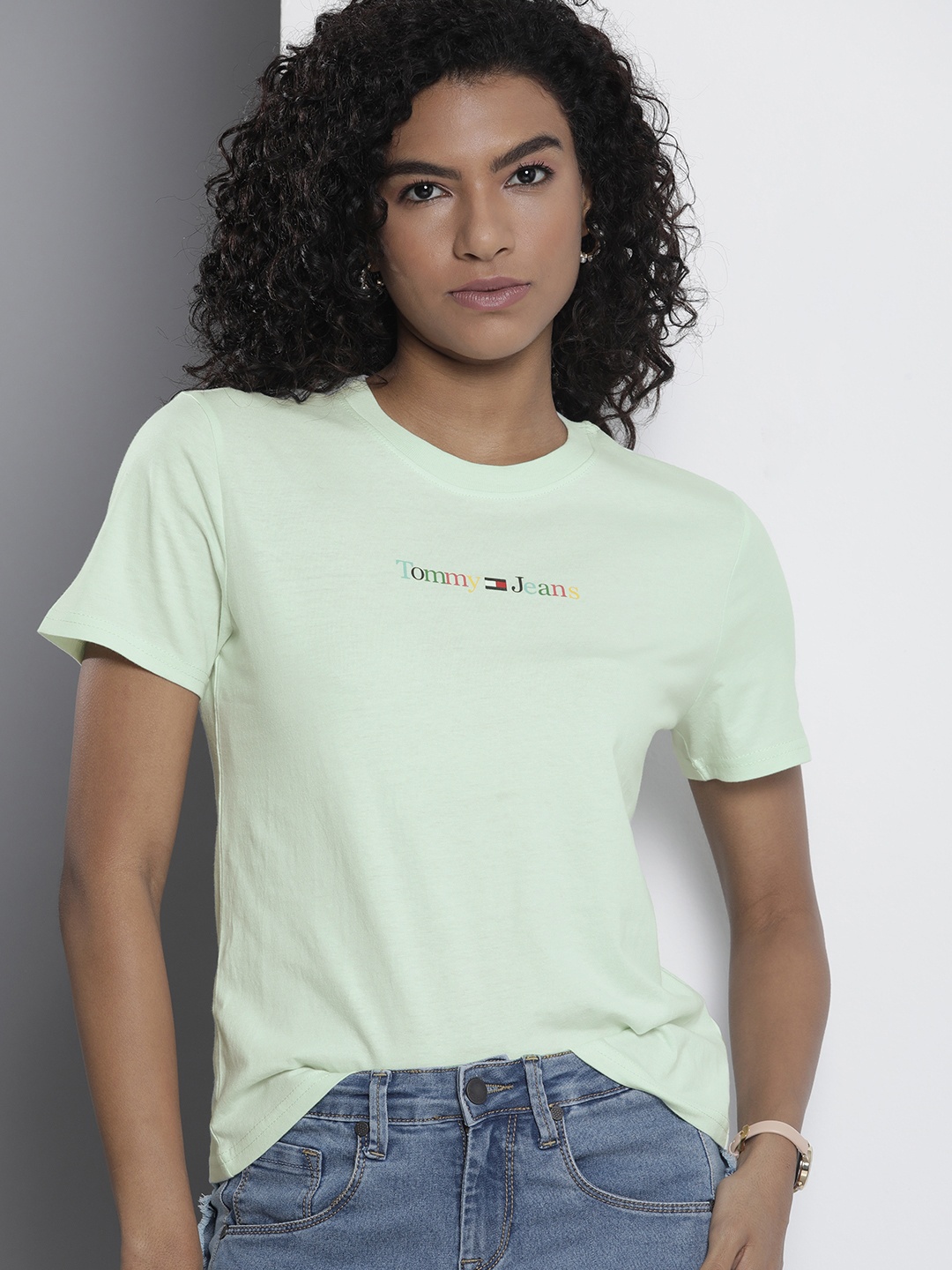 

Tommy Hilfiger Brand Logo Printed Pure Cotton T-shirt, Green