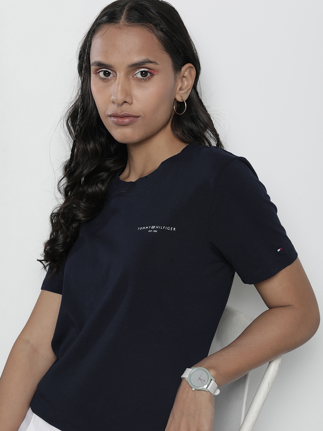 

Tommy Hilfiger Small Brand Logo Applique Casual T-shirt, Navy blue
