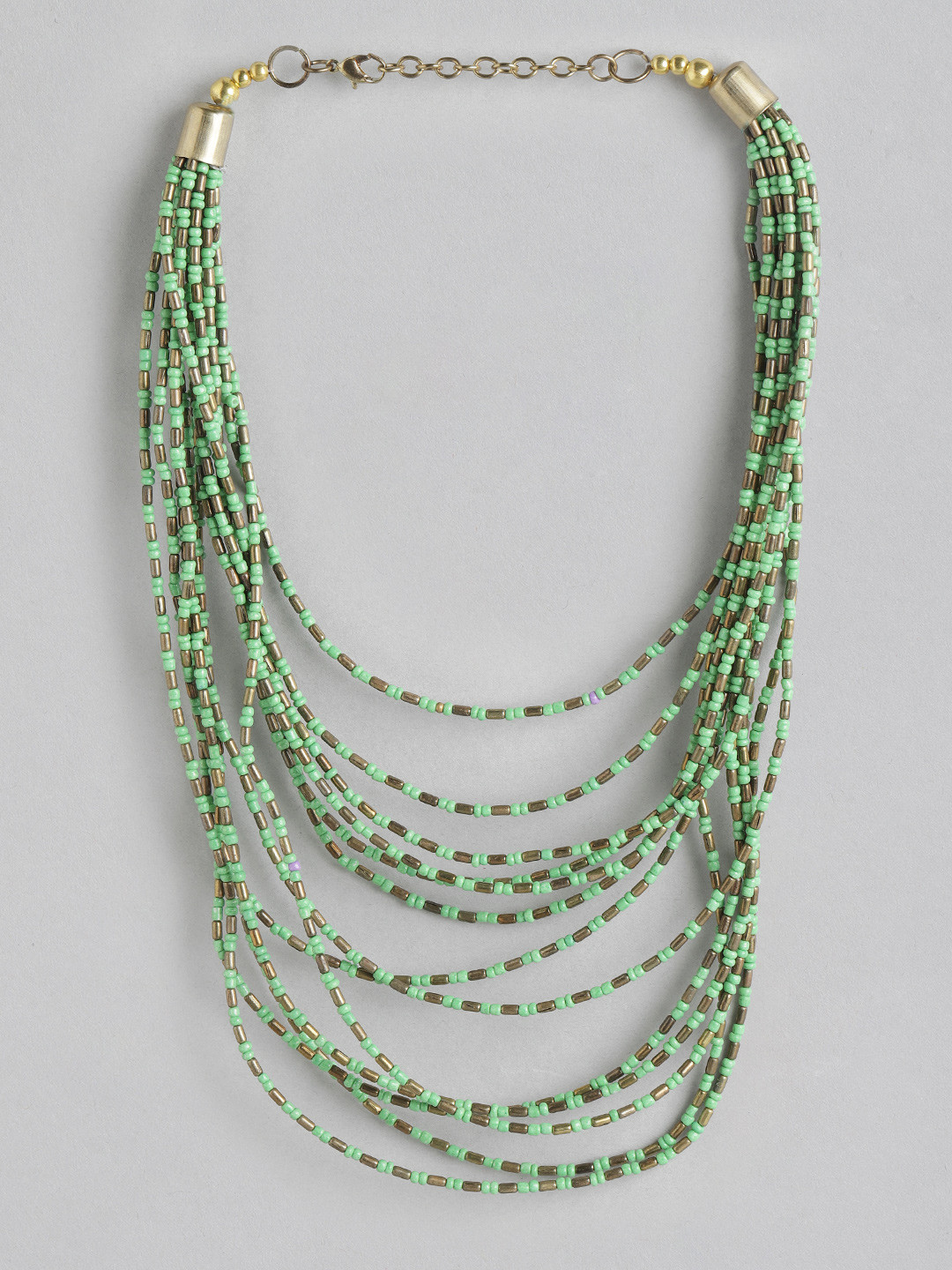 

Rang Gali Silver-Plated Necklace, Green