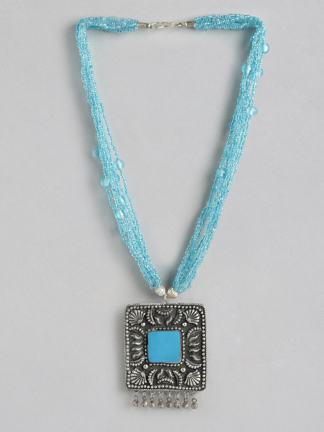 

Rang Gali Silver-Plated Necklace, Blue