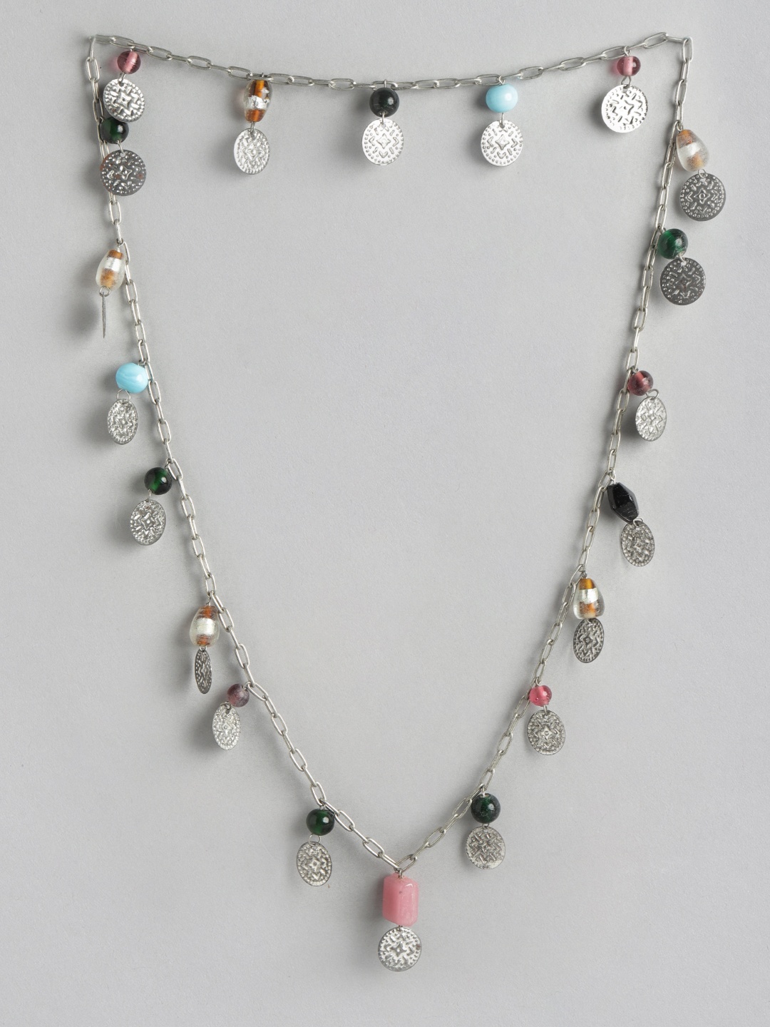 

Rang Gali Rhodium-Plated Necklace, Multi
