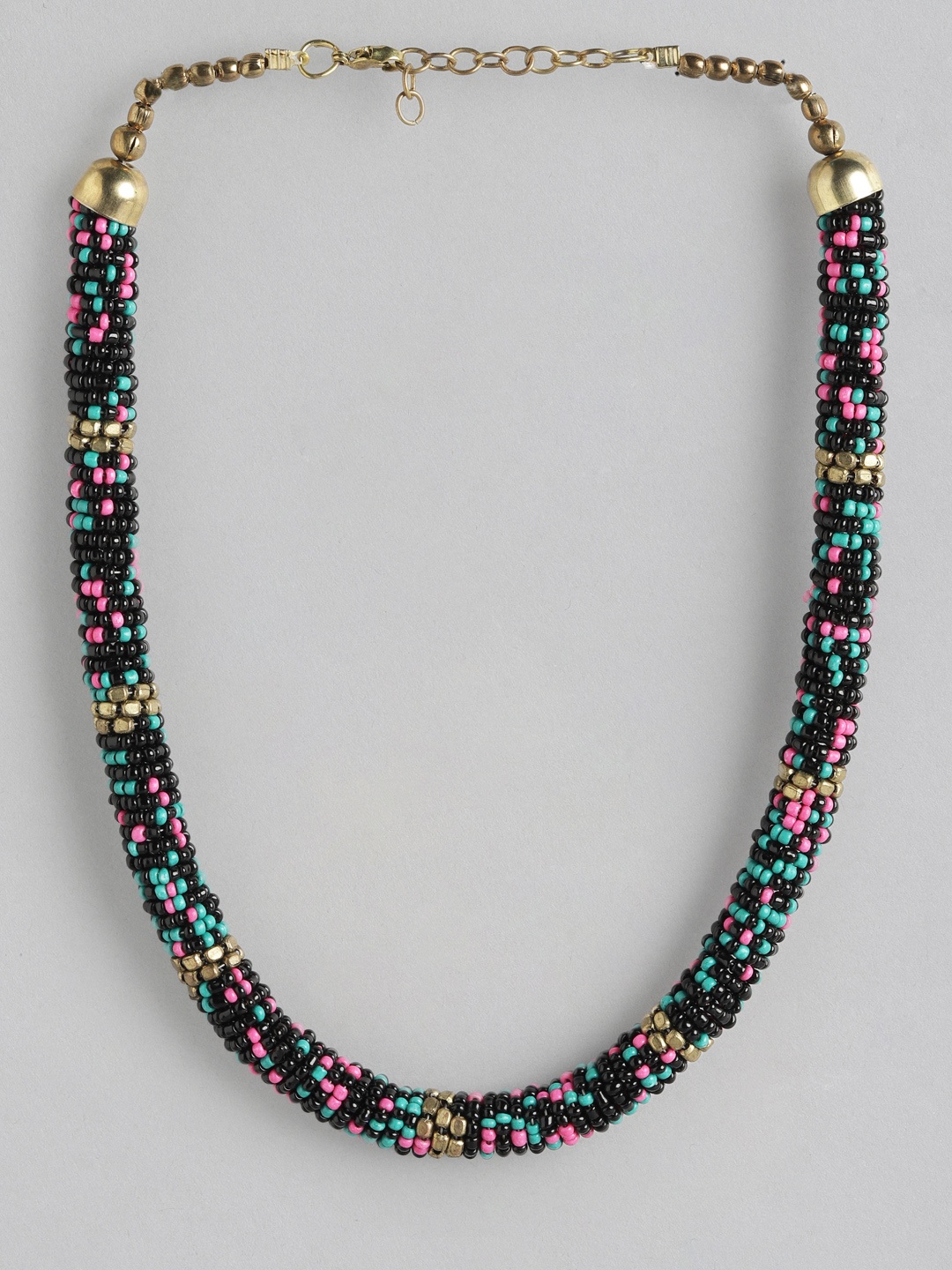 

Rang Gali Brass-Plated Necklace, Black