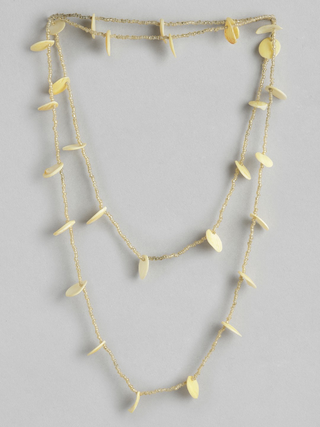 

Rang Gali Sterling Silver Brass-Plated Bohemian Necklace, Cream