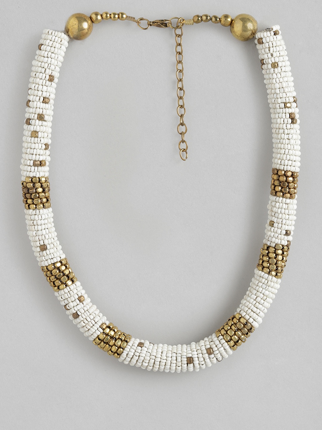 

Rang Gali German Silver Brass-Plated Necklace, White