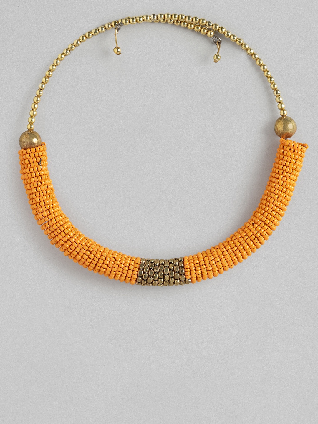 

Rang Gali Brass-Plated Choker Necklace, Orange